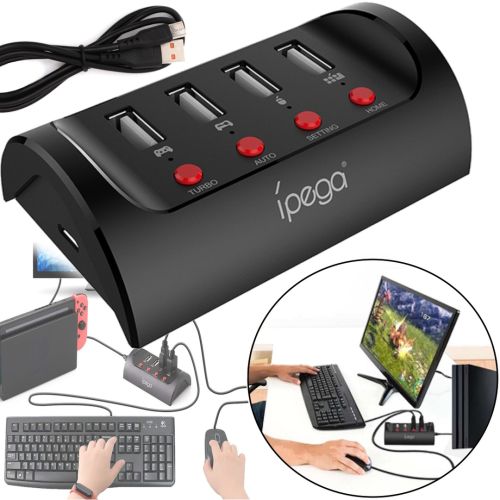 Перехідник для клавіатури і мишки до PS4 XBox Switch IPega 9133 конвертер управління, адаптер для підключення джойстиків на ігровій консолі USB