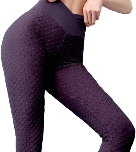 Жіночі спортивні легінси Staples Scrunch Bum фіолетові із завищеною високою талією ефектом пуш-ап стягуючі безшовні лосини для фітнесу push up