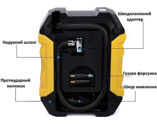 Автомобильный компрессор CarSun Air Pump C1399-1 автокомпрессор с дисплеем и фонарем для подкачки шин от прикуривателя 12V воздушный насос для машины