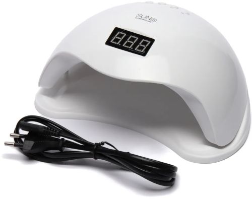 Професійна УФ лампа SUN5 для манікюру і педикюру 48W UV LED з екраном і таймером, апарат для сушіння гель лаку і гелю для нігтів Сан 5 White