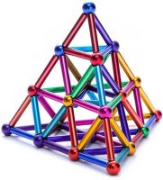Цветной магнитный конструктор Buckyballs Buckybars Neo Mix Color 64 деталей, головоломка антистресс, 36 шт магнитные палочки и 28 шт. шарики Бакибарс