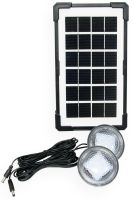 Портативная солнечная зарядная станция Gdlite GD-07А аккумуляторный светодиодный фонарь повербанк с лампочками, солнечной панелью Power Bank USB 30W