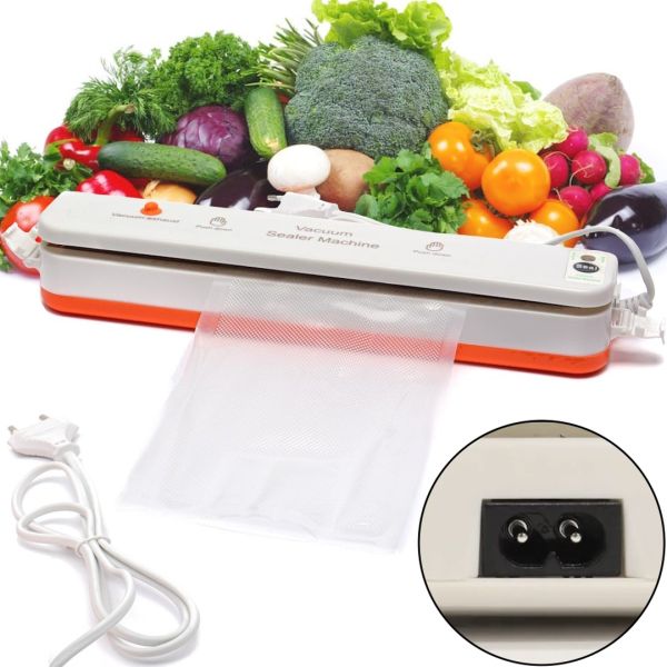 Вакуумний пакувальник пакетів New vacuum Sealer Автоматичний вакууматор, побутовий апарат вакуумайзер для упаковки і зберігання їжі, продуктів Білий