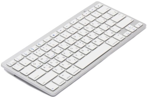 Бездротова ультратонка Bluetooth клавіатура Wireless Keyboard X5 Silver для ПК комп'ютера і планшета з блютуз на батарейках x-5 Срібна