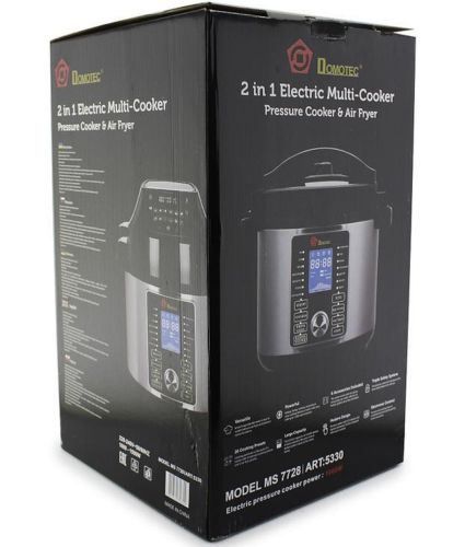 Мультиварка скороварка Domotec MS-7728 29 в 1 на 5.6 л електрична фритюрниця 1500W мультиповар з підігрівом, сенсорним дисплеєм і таймером MS7728