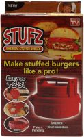 Прес форма для приготування бургерів StufZ Burger Press круглий ручний одинарний прилад для формування котлет і гамбургерів Червоний