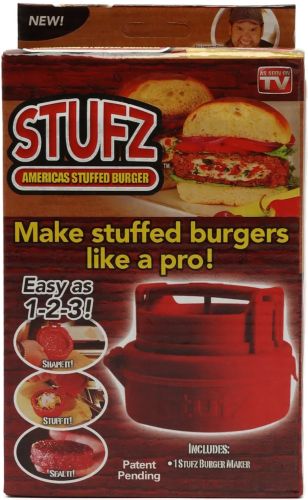 Прес форма для приготування бургерів StufZ Burger Press круглий ручний одинарний прилад для формування котлет і гамбургерів Червоний