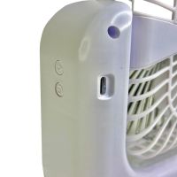 Настільний акумуляторний вентилятор Colorful Desktop Fan WY-308 з RGB підсвічуванням, Бездротовий G-подібний охолоджувач повітря нічник від USB
