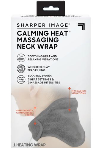 Масажер грілка для шиї з підігрівом Calm Heat massaging Neck вібромасажний зігріваючий шийний шарф бандаж для масажу, масажер-грілка від USB Сірий