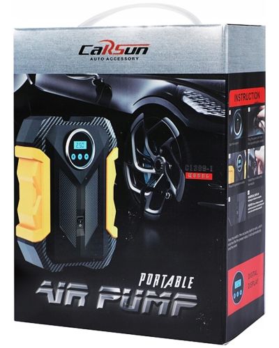 Автомобильный компрессор CarSun Air Pump C1399-1 автокомпрессор с дисплеем и фонарем для подкачки шин от прикуривателя 12V воздушный насос для машины