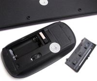 Комплект беспроводная ультратонкая Bluetooth клавиатура и мышь UKC WI1214 Black набор 2 в 1 для ПК компьютера ноутбука с USB адаптером 2.4GHz Черный