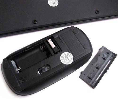 Комплект беспроводная ультратонкая Bluetooth клавиатура и мышь UKC WI1214 Black набор 2 в 1 для ПК компьютера ноутбука с USB адаптером 2.4GHz Черный