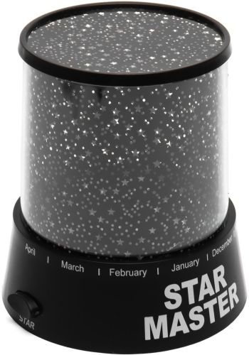 Нічник проектор зоряного неба Star Master gizmos дитячий настільний LED світильник, круглий космічний 3D нічник-проектор на батарейках USB Чорний