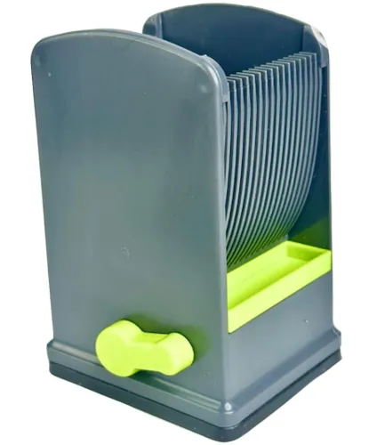 Ручная мясорубка слайсер Fresh Meat Slicer YLM-248 для тонкой нарезки и измельчения мяса, Ручной измельчитель LY-824 17 лезвий с подставкой Серый