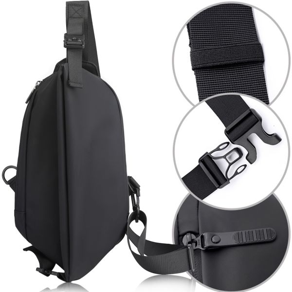 Чоловіча сумка через плече Baellery Cross Body Bag JXA1808 нагрудна водонепроникна повсякденна бананка на груди зі штучної шкіри 13Х17 см