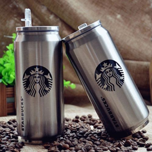 Металлическая термокружка Starbucks 450мл Старбакс PTKL-360 банка с трубочкой