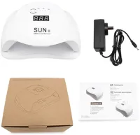 Професійна лампа UV/LED SUN X 54W для манікюру і педикюру з таймером, апарат для полімеризації і сушіння гель лаку і гелю для нігтів Білий