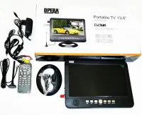Автомобільний портативний телевізор Opera TV OP-1002 13,8 " дюймів T2 від мережі і від прикурювача, екран Опера з акумулятором USB SD в автомобіль