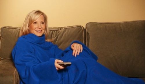 Плед з рукавами Snuggie Blanket синій і малиновий