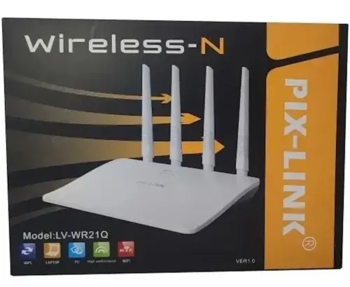 Высокоскоростной мини маршрутизатор Wi-fi роутер Pix-link LV-WR21Q 300 Мбит 2.4 ГГц, Беспроводной вай фай роутер до 300Mb/s 4 антенны 4 порта Белый