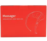 Електричний ударний масажер Electric Neck Massager XL - 653 з підігрівом для спини, плечей і шиї, акумуляторний роликовий масажер MAG - 724 Сірий