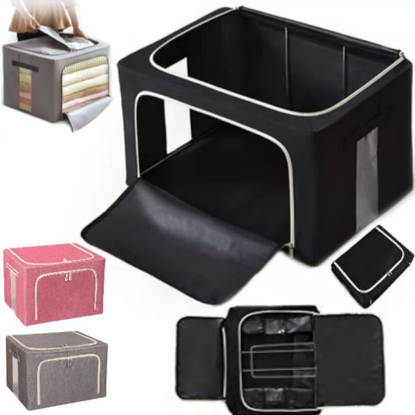 Складаний органайзер чохол Non-Woven Box AND242 для зберігання одягу та постільної білизни 50x40x31 см Великий кофр коробка бокс для речей з ручками