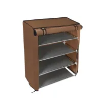 Складная тканевая полка шкаф для хранения обуви Shoe Cabinet A-5 90x56x27 см 4 полки, Пылезащищенная полка органайзер каркасный 5556 HCX 7688