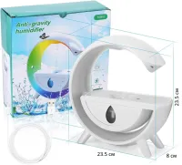 Антигравитационный увлажнитель воздуха ночник Anti-Gravity Humidifier T00K8 с RGB подсветкой, Диффузор 350мл с капельным эффектом от USB Белый