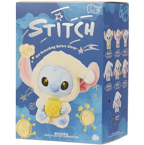 Дитяча плюшева іграшка сюрприз Labubu Stitch Eat Something 16 см, М'яка колекційна фігурка брелок Лабубубу Стіч у піжамі для дітей