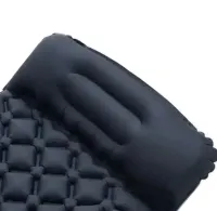 Надувний туристичний матрац з подушкою Outdoor Sleeping GS-710 з вбудованим насосом, Каремат 190Х60Х5СМ з підголовником для кемпінгу SD - 01 Чорний