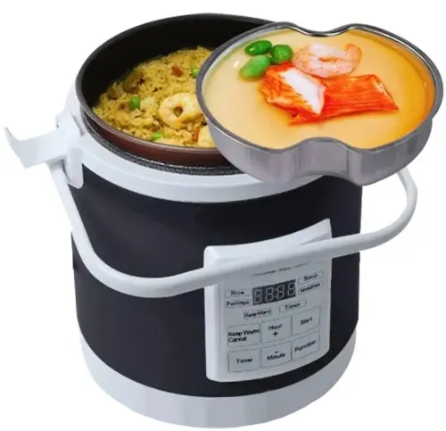Автомобильная мультиварка пароварка Vehicle Rice Cooker AR-1601 1.2 литра 12V 24V от прикуривателя, мультиповар с подогревом 12В 24В для машины