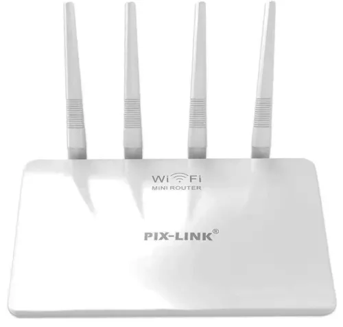 Высокоскоростной мини маршрутизатор Wi-fi роутер Pix-link LV-WR21Q 300 Мбит 2.4 ГГц, Беспроводной вай фай роутер до 300Mb/s 4 антенны 4 порта Белый