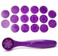 Декоруюча ложечка для кави і страв Magic Spice Spoon 16 візерунків, Ложка для декорування з насадками трафаретами для прикраси латте від батарейок
