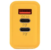 Мережевий зарядний пристрій зарядка зарядка BauTech APD-60 65W USB 2Type-C блок живлення адаптер зі швидкою зарядкою для мобільного телефону GaN PD 65Вт Жовтий