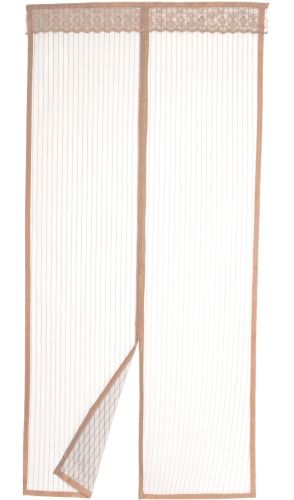Антимоскітна сітка на магнітах Magic Mesh Beige 90Х210 см розсувна магнітна москітна штора від комах комарів, мух на двері Бежева Меджик Меш
