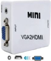 Конвертер перехідник VGA на HDMI Активний адаптер зі звуком і зовнішнім живленням VGA-HDMI аудіо вхід 3.5 mm Converter Mini 1080P