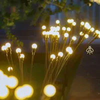 Уличный садовый светильник Solar Sunari Lamp FLS-89 Светлячок 10 LED на солнечной батарее теплый белый, Ландшафтный фонарь 72 см для сада