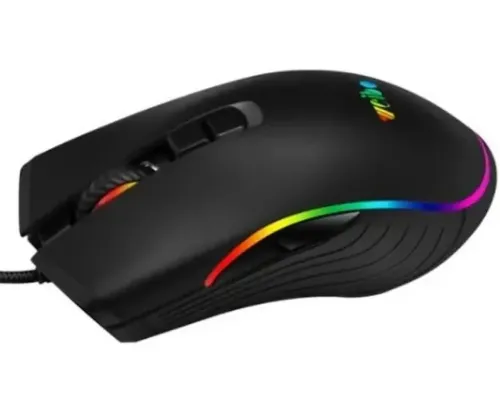 Ігрова дротова комп'ютерна мишка Weibo S320 USB 7 Кнопок з RGB підсвічуванням для ПК, геймерська USB миша 4800 DPI для комп'ютера і ноутбука Чорна