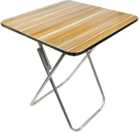 Туристичний розкладний квадратний стіл Square Folding Table 60х60х70 см для пікніка, складаний алюмінієвий столик МДФ для кемпінгу Коричневий