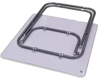Туристичний розкладний квадратний стіл Square Folding Table 60х60х70 см для пікніка, складаний алюмінієвий столик МДФ для кемпінгу Коричневий