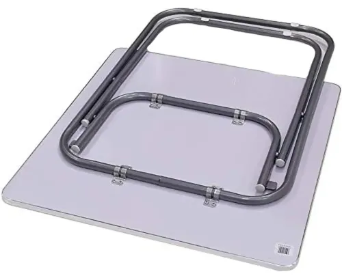 Туристичний розкладний квадратний стіл Square Folding Table 60х60х70 см для пікніка, складаний алюмінієвий столик МДФ для кемпінгу Коричневий