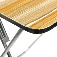 Туристичний розкладний квадратний стіл Square Folding Table 60х60х70 см для пікніка, складаний алюмінієвий столик МДФ для кемпінгу Коричневий