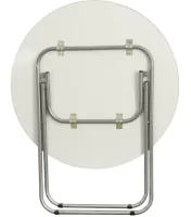 Туристичний розкладний круглий стіл Round Folding Table 60х70 см для пікніка, складаний алюмінієвий столик МДФ для кемпінгу та саду Коричневий
