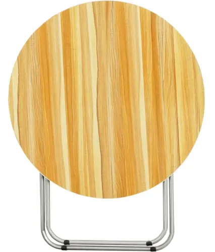 Туристичний розкладний круглий стіл Round Folding Table 60х70 см для пікніка, складаний алюмінієвий столик МДФ для кемпінгу та саду Коричневий