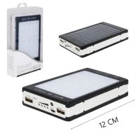 Портативний зарядний Power Bank Solar 90000 mAh C Led ліхтариком УМБ Metal Чорний На сонячній батареї Павербанк, зовнішній акумулятор, PowerBank 