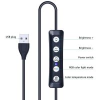 Кольорова кільцева USB LED лампа Ring Fill Light RGB MJ20 20 см 8 " без штатива студійна Світлодіодна різнобарвна лампа для блогера MJ-200