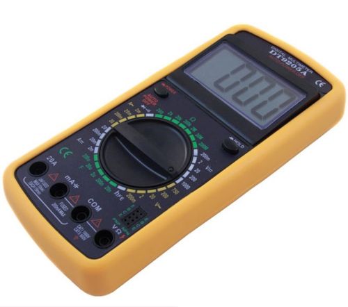 Цифровий професійний мультиметр Digital DT9205A універсальний ручний тестер сили струму, напруги і опору з дисплеєм DT-9205a Жовтий