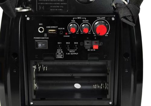 Портативна бездротова Bluetooth колонка валізу X - Bass Golon RX-810BT зі світломузикою і мікрофоном, акустична блютуз система з караоке Чорна