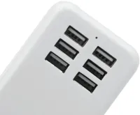 Сетевое зарядное устройство USB Desktop Charger 20W на 6 портов с выключателем, Зарядка адаптер для зарядки телефонов на 6 разъемов от сети Белый