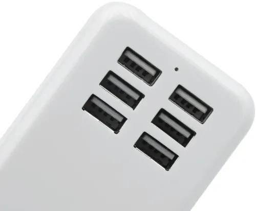 Сетевое зарядное устройство USB Desktop Charger 20W на 6 портов с выключателем, Зарядка адаптер для зарядки телефонов на 6 разъемов от сети Белый